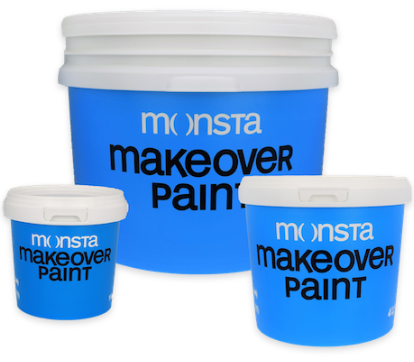 Three buckets of Monsta Paint